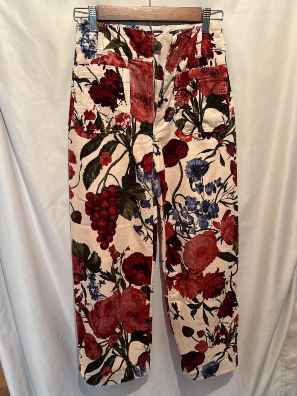 MAEVE the Colette Corduroy Print High-Rise Wide Leg Pants